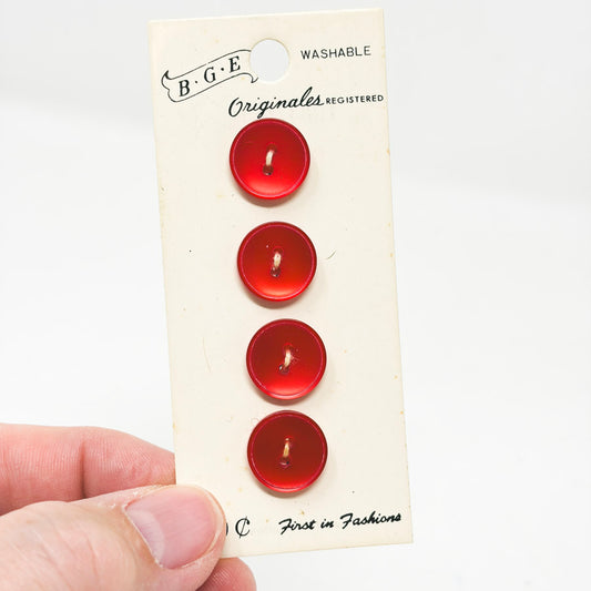 Four Red vintage Buttons from BGE
