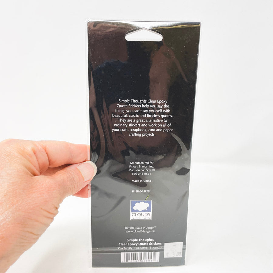 Cloud Design Clear Epoxy Quote Stickers