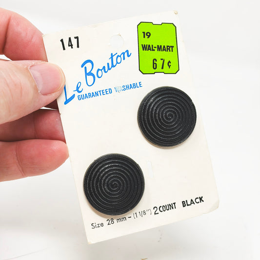 Two Black Swirl Le Bouton Buttons