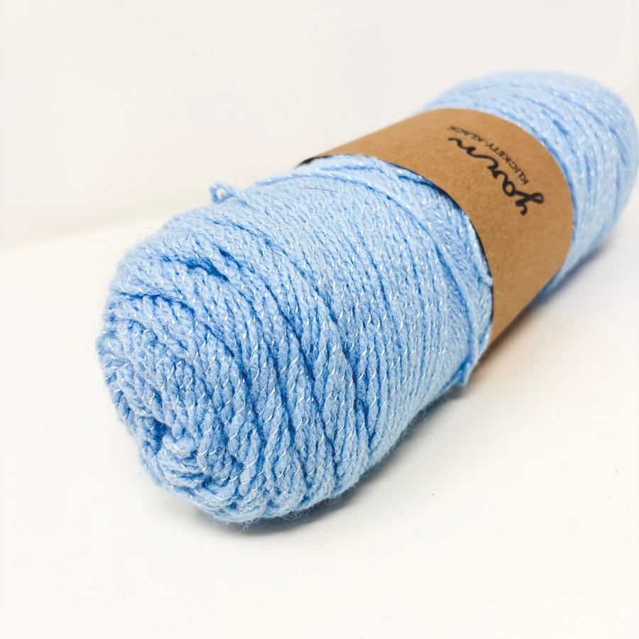 Baby Blue Acrylic Yarn with White Thread