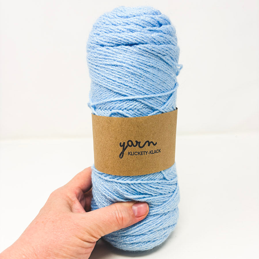 Baby Blue Acrylic Yarn with White Thread
