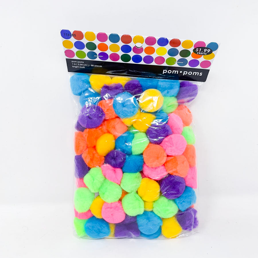 Multicolor Bag of Pom Poms