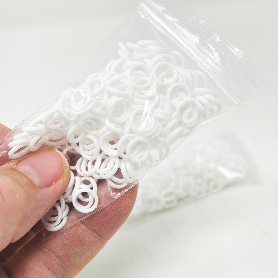White Plastic Bra/Lingerie Strap Sliders - Ring or Figure Eight
