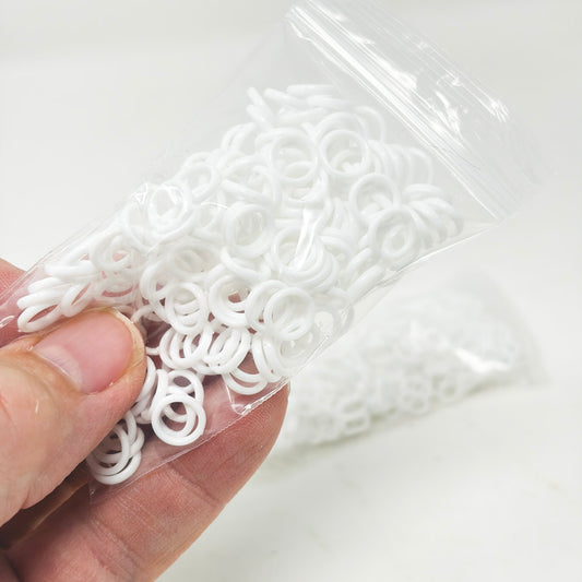 White Plastic Bra/Lingerie Strap Sliders - Ring or Figure Eight