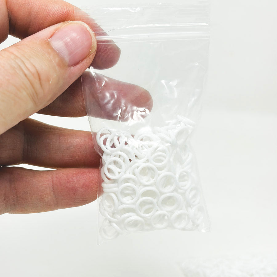 White Plastic Bra/Lingerie Strap Sliders - Ring or Figure Eight