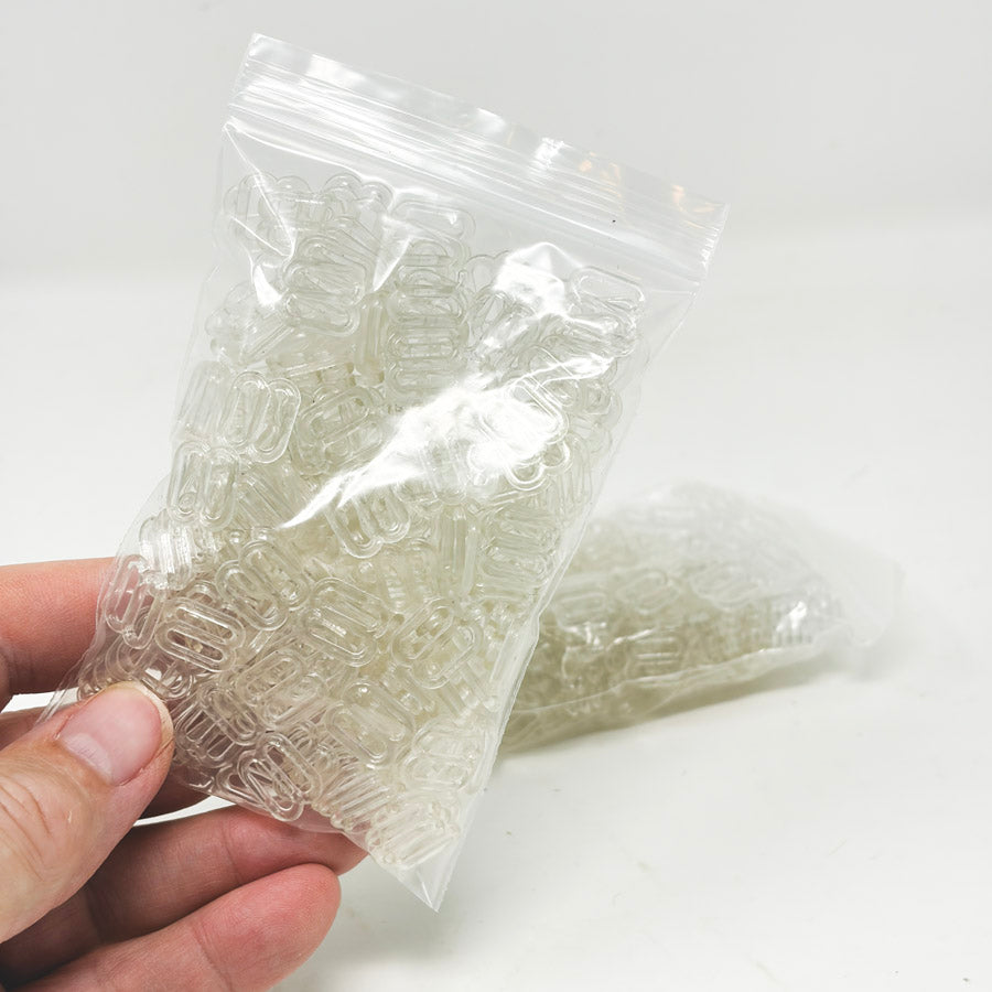 Bulk Clear Plastic Bra/Lingerie Strap Sliders - Ring or Figure Eight