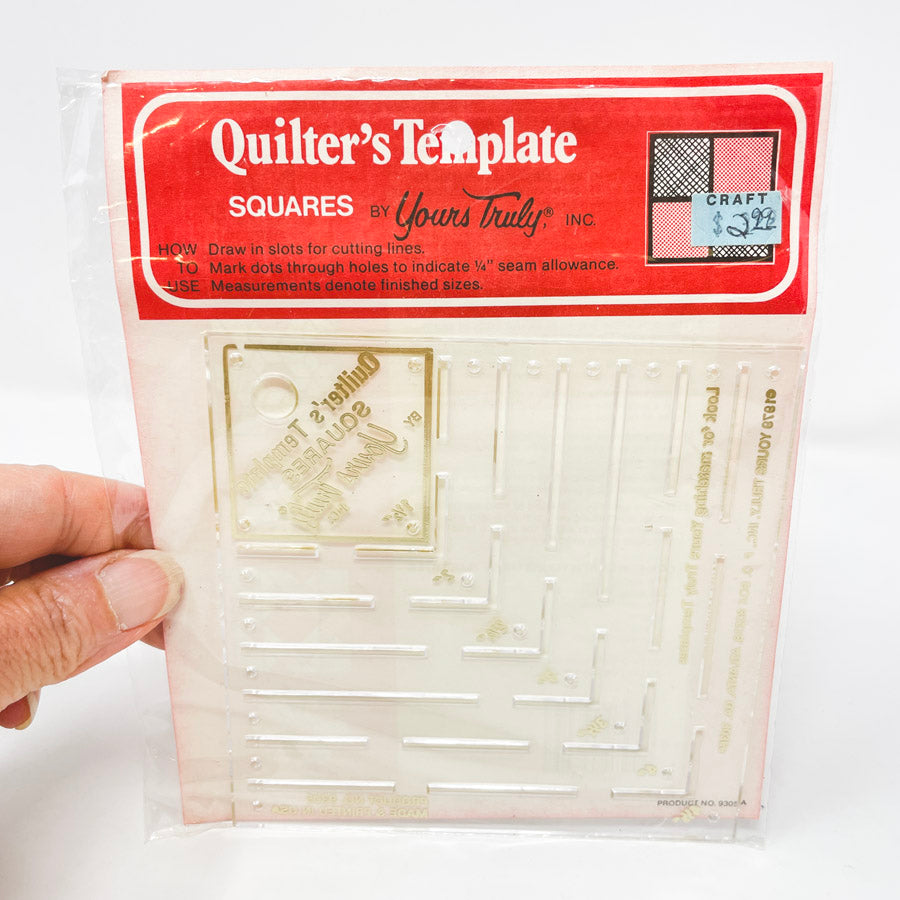 Vintage Yours Truly Quilter's Template Squares