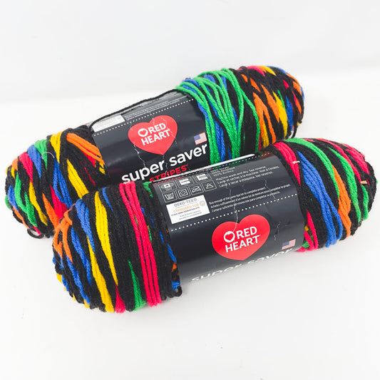 Red Heart Super Saver Stripes - Primary