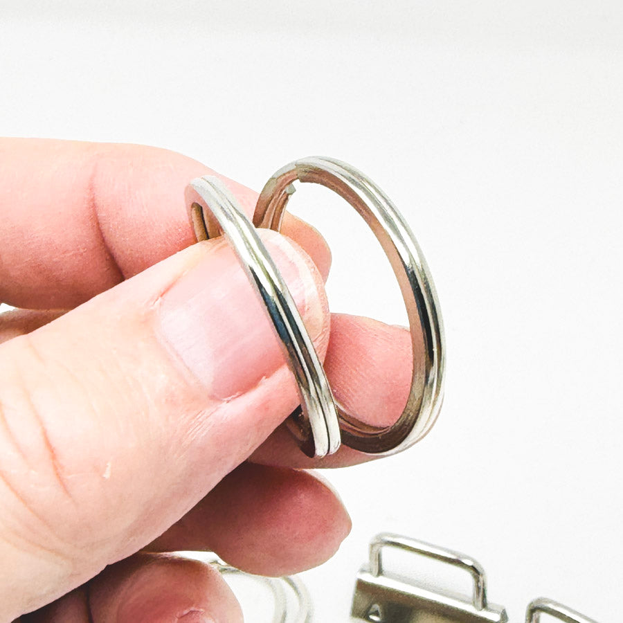 Silver Key Fob Hardware With Key Rings Set (6)