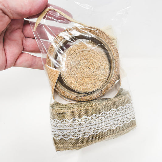 Bundle of Paper/Burlap Ribbon