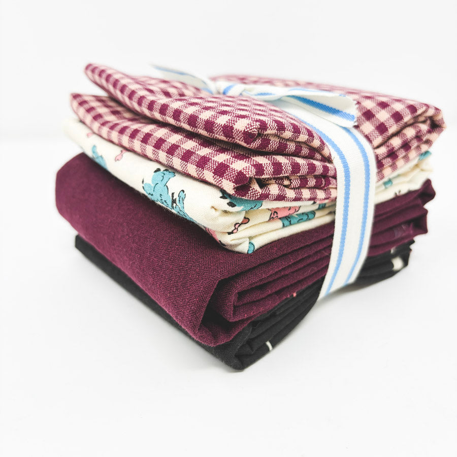 Maroon Sock Hop Fabric Bundle
