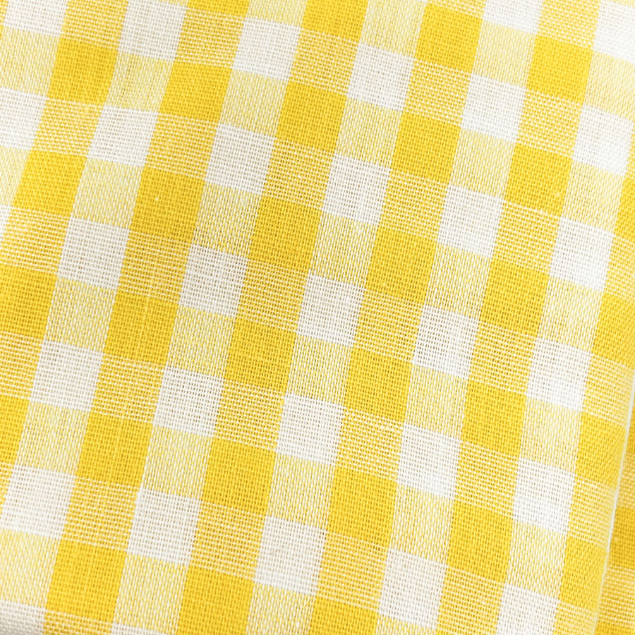 6.5 yd - Yellow and White Gingham Fabric