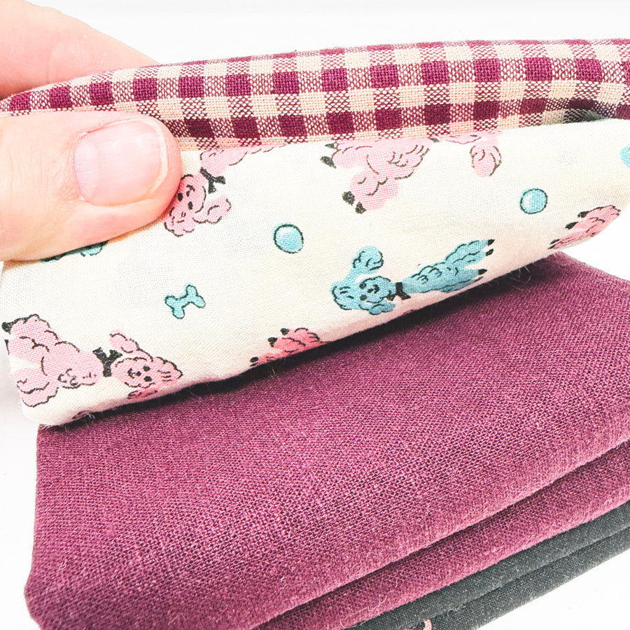 Maroon Sock Hop Fabric Bundle