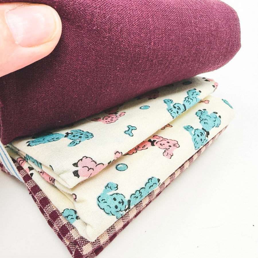 Maroon Sock Hop Fabric Bundle