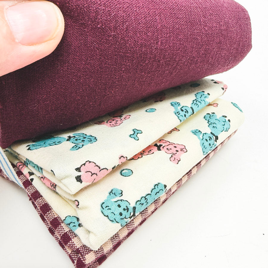 Maroon Sock Hop Fabric Bundle