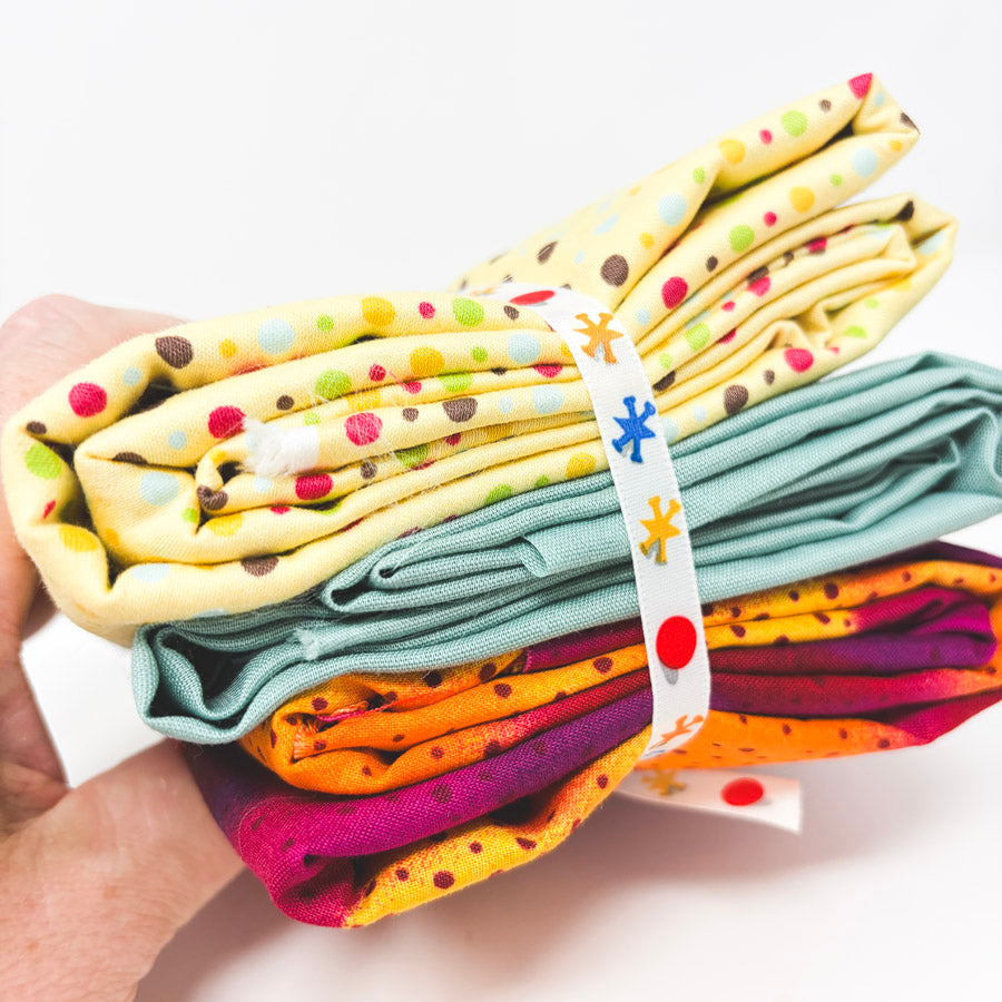 Warm Polka Dot Fabric Bundle