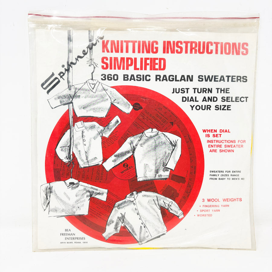 Vintage Knitting Basic Raglan Sweater Wheel