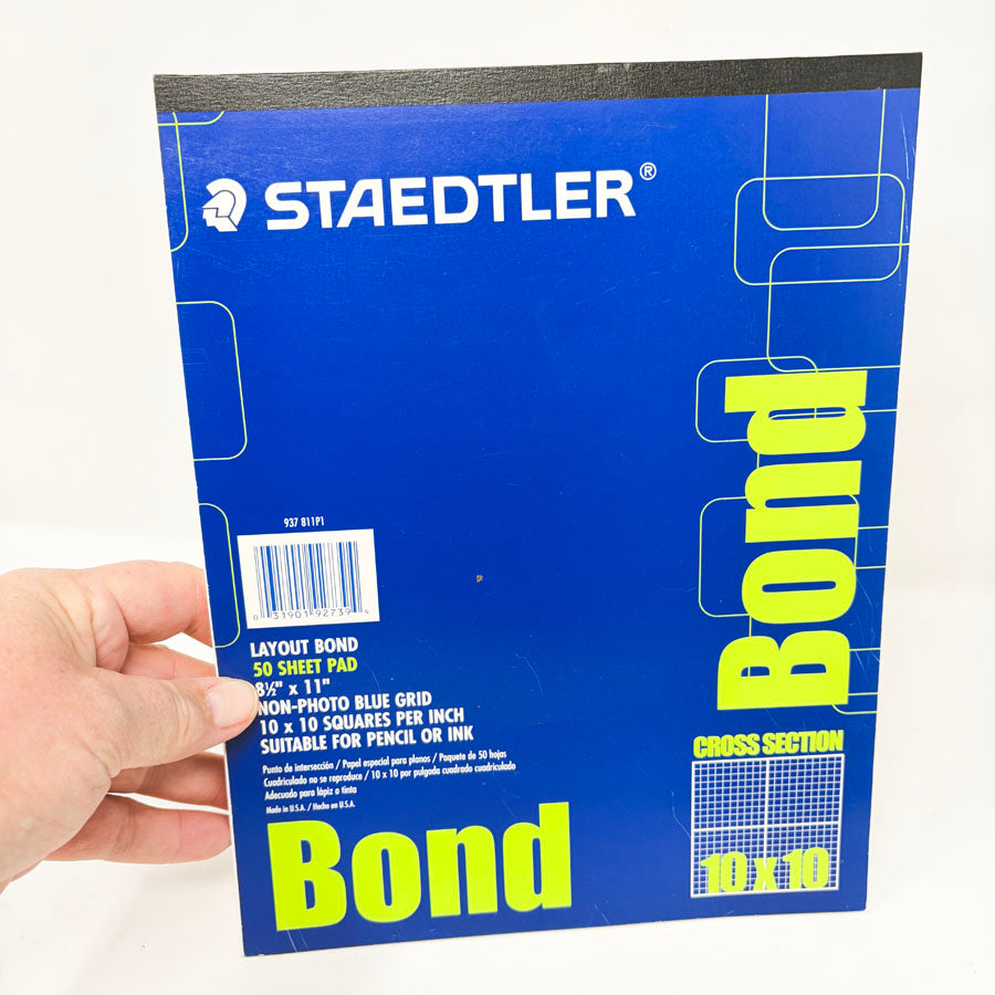 8.5" x 11" Staedtler Non Photo Blue Grid Paper