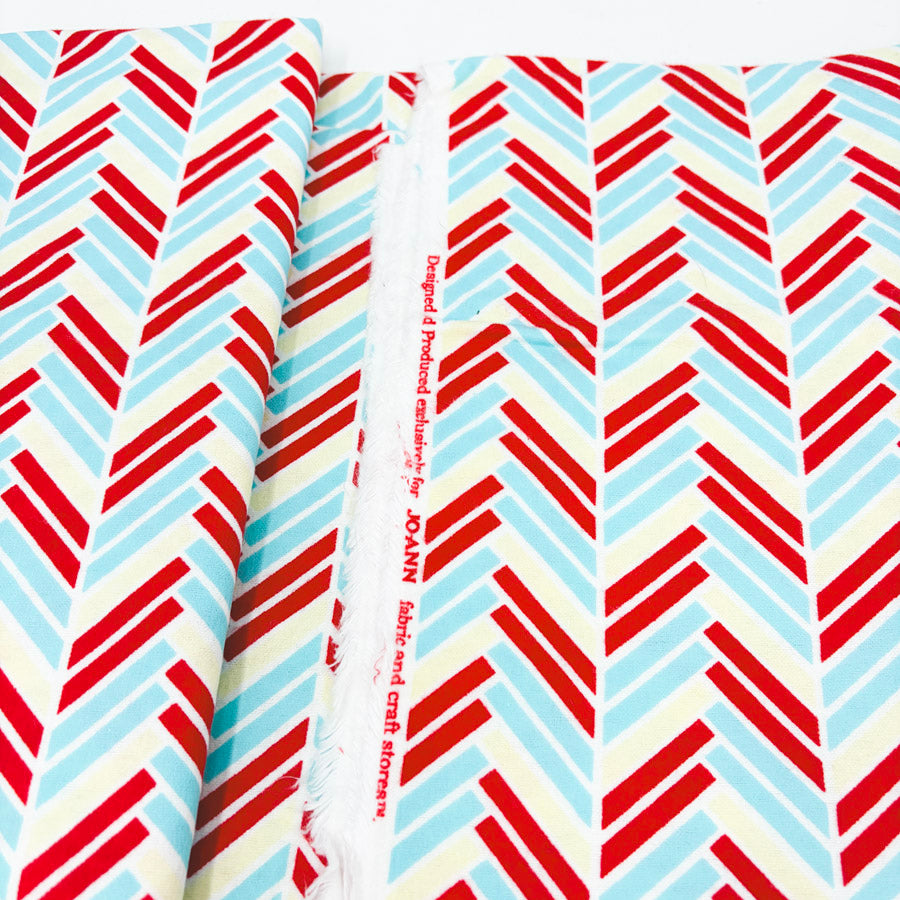 2 yds x 42" Three Color Chevron Flannel Fabric