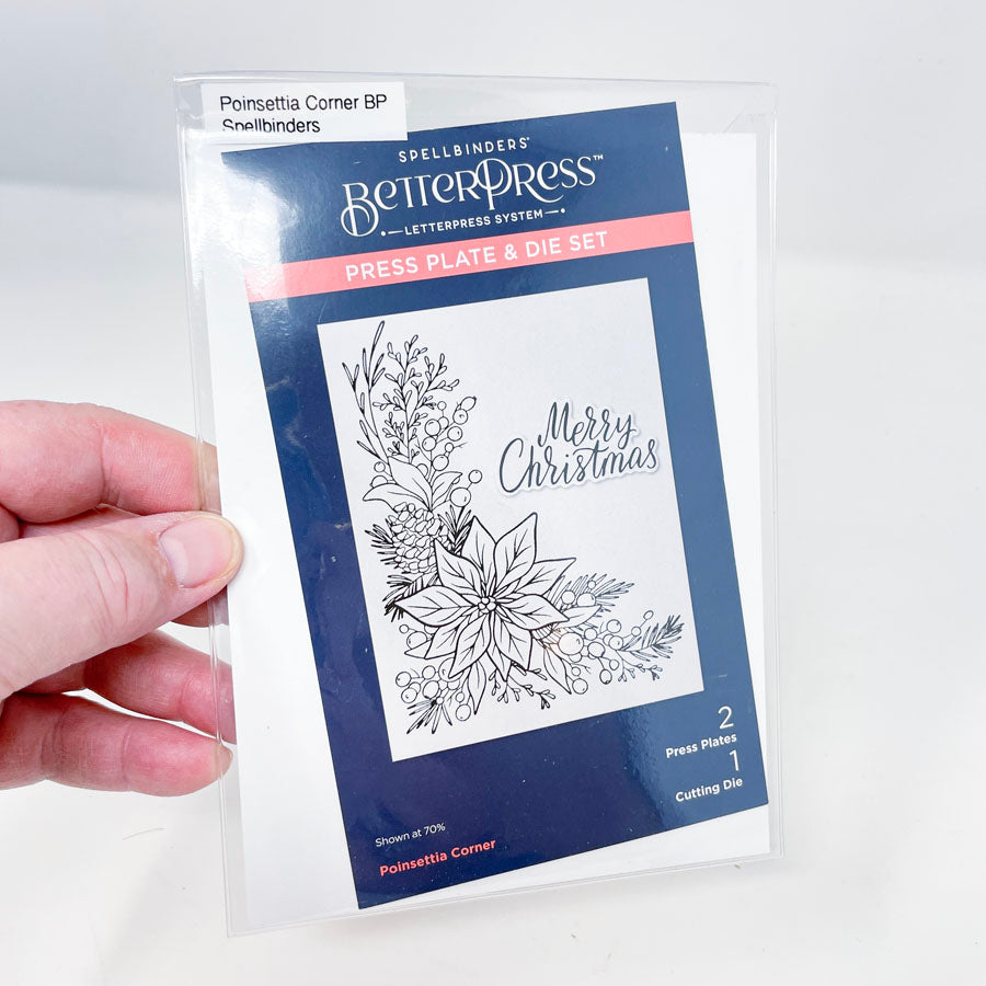 Poinsettia Corner Spellbinders Better Press Plate & Die Set