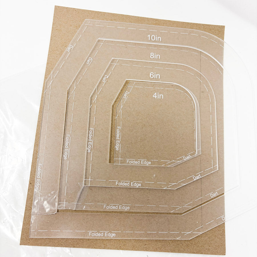 4-piece Nested Acrylic Bowl Cozy Sewing Template Set (Cracked)