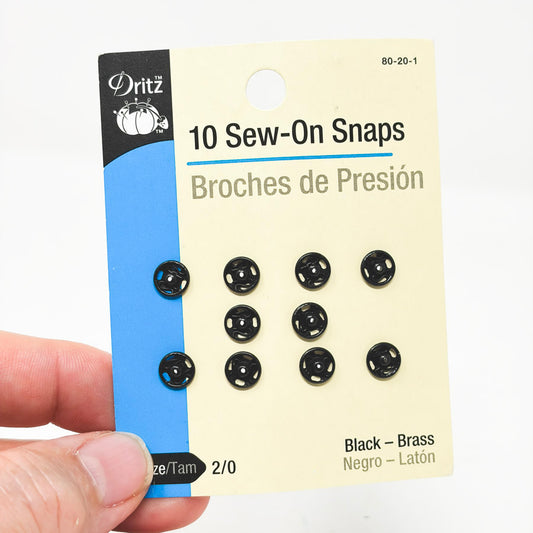 Dritz Sew-On Snaps – Size 2/0