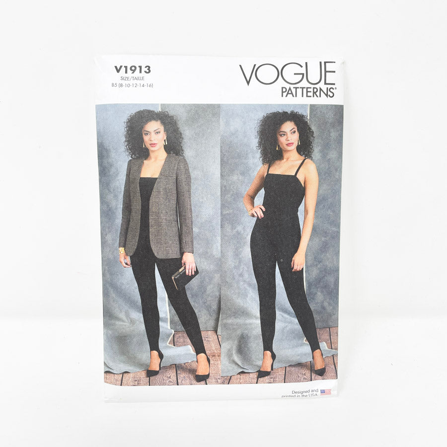 2022 Vogue V1913 Sewing Pattern - Blazer & Jumpsuit - 8-16