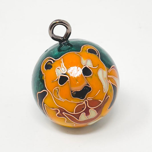 Vintage Cloisonne Chi Bell Ball Tiger Pendant