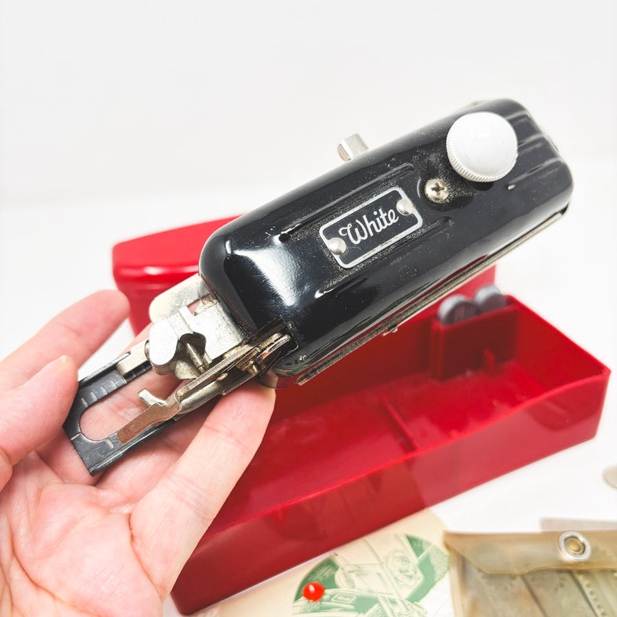 Vintage White Magic Key Buttonholer Attachment Set