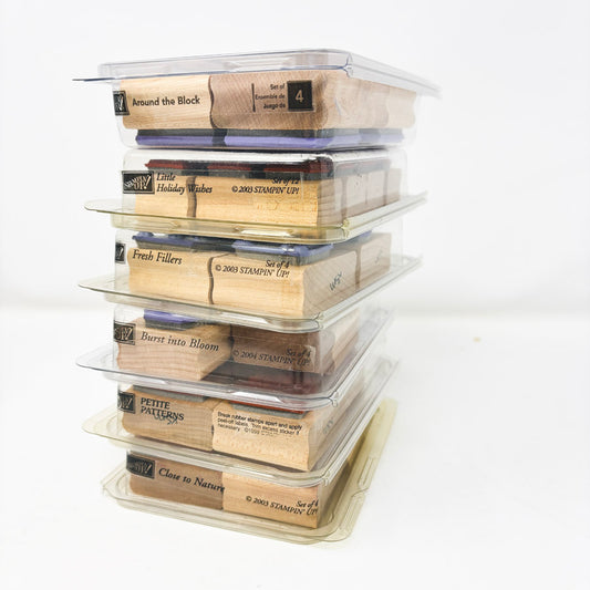 Stampin' Up! Small Wood Back Rubber Stamp Sets - Pick a Design