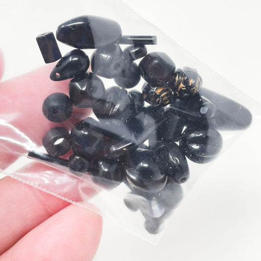 Assorted Black Beads