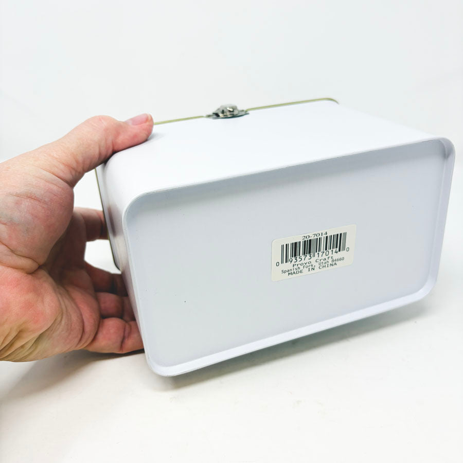 White Provo Craft Metal Lunchbox Container