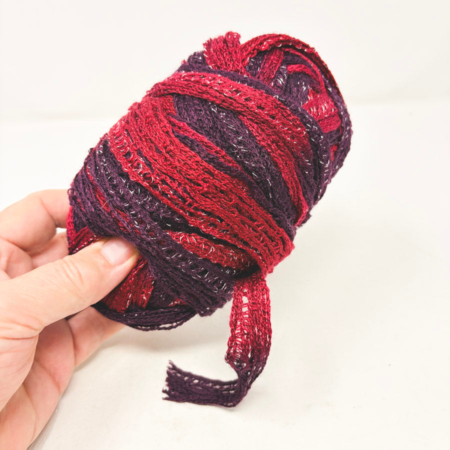 No Label Yarn Ribbon Yarn Purple/Maroon