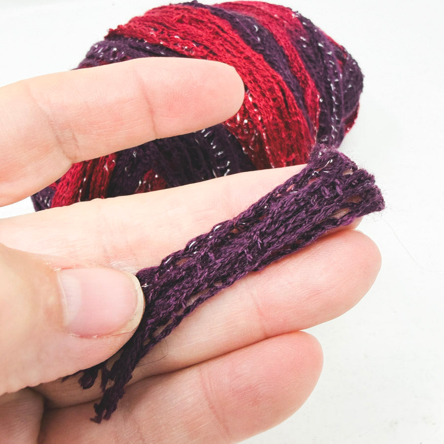 No Label Yarn Ribbon Yarn Purple/Maroon