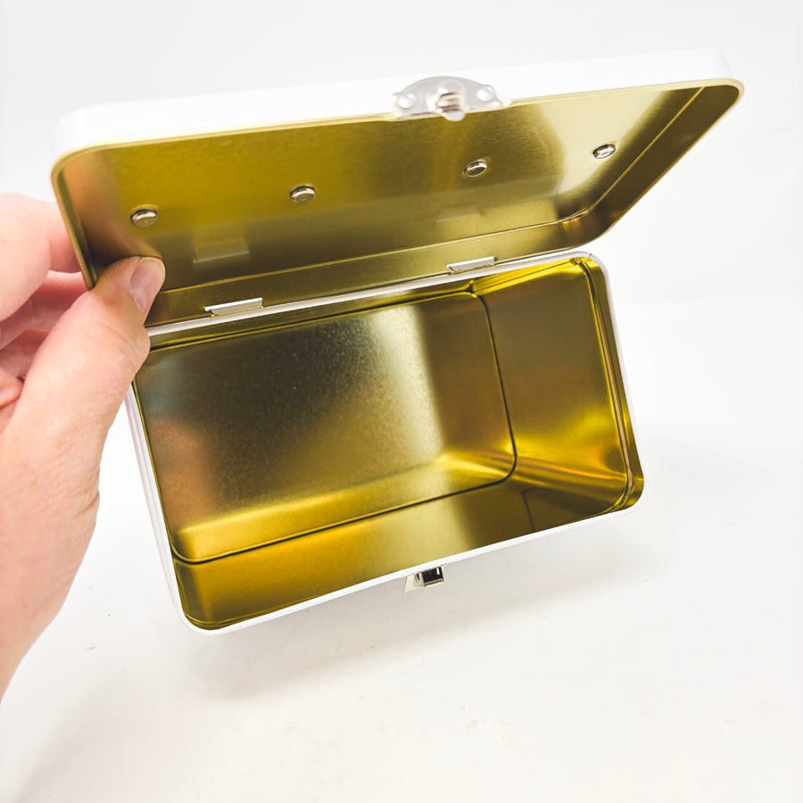 White Provo Craft Metal Lunchbox Container