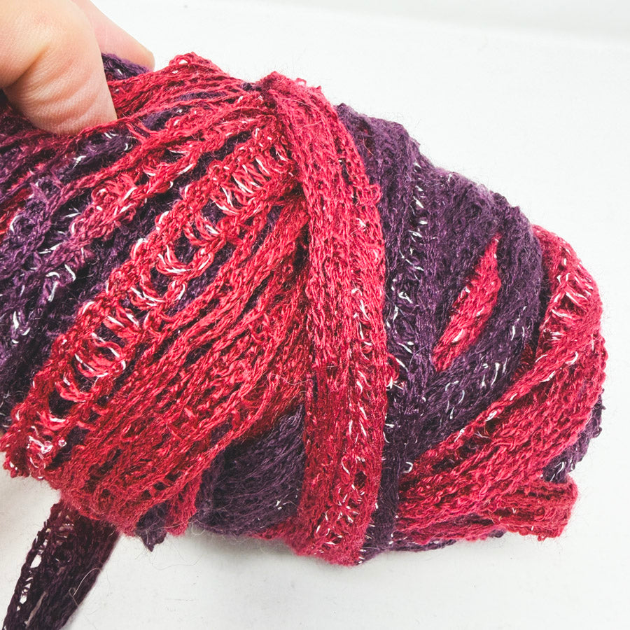No Label Yarn Ribbon Yarn Purple/Maroon