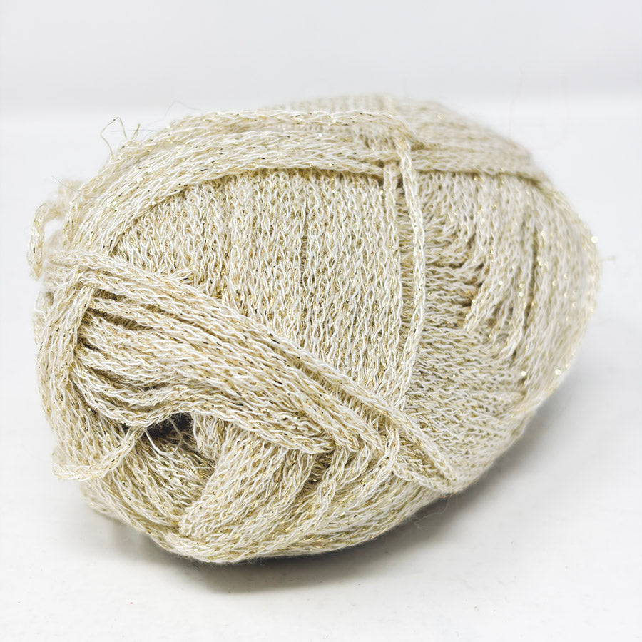 No Label Yarn Braided Yarn Beige with Sparkle