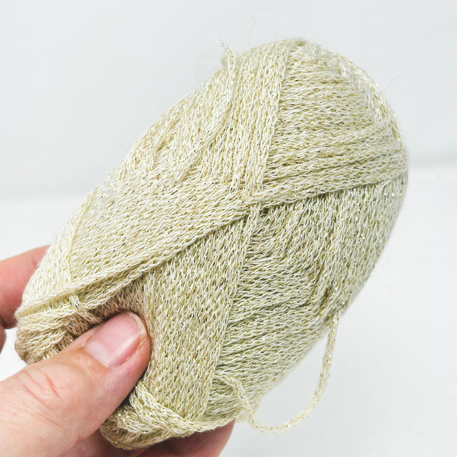 No Label Yarn Braided Yarn Beige with Sparkle