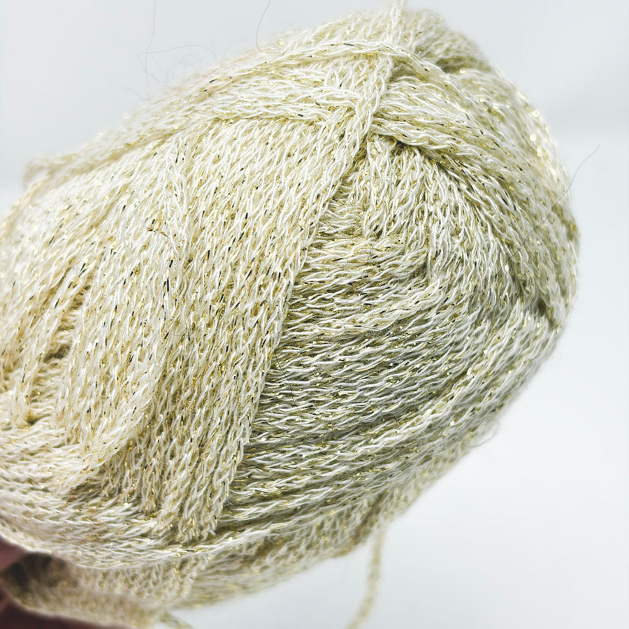 No Label Yarn Braided Yarn Beige with Sparkle