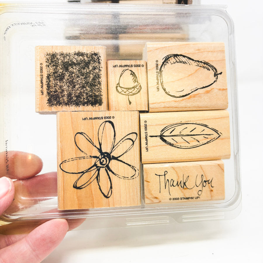 Stampin' Up! Medium Wood Back Rubber Stamp Sets - Pick a Design