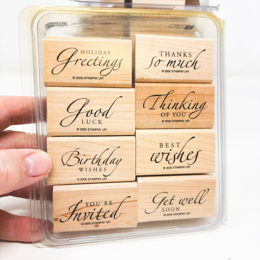 Stampin' Up! Medium Wood Back Rubber Stamp Sets - Pick a Design
