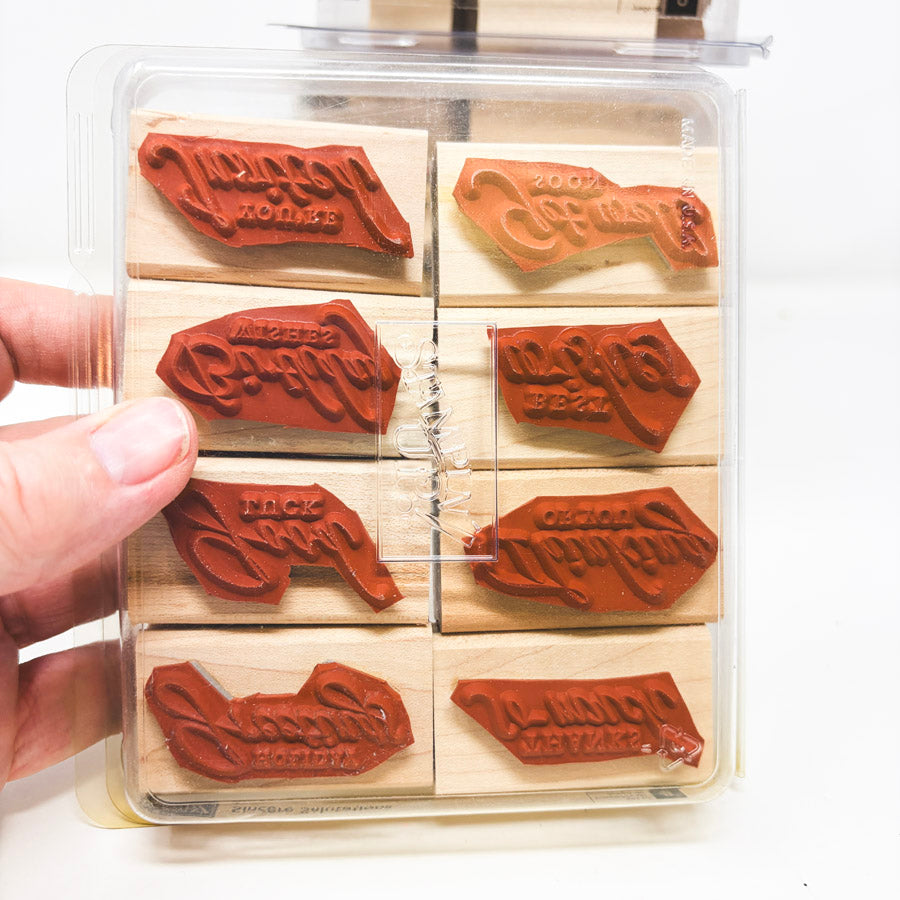 Stampin' Up! Medium Wood Back Rubber Stamp Sets - Pick a Design