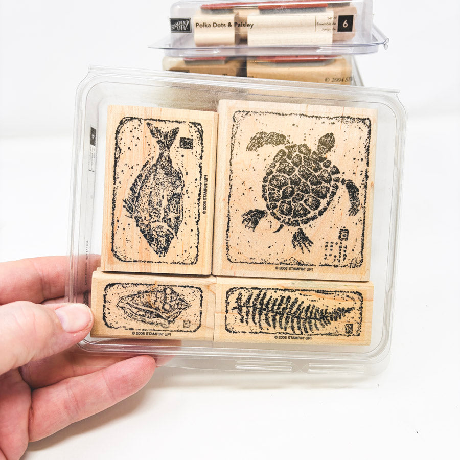 Stampin' Up! Medium Wood Back Rubber Stamp Sets - Pick a Design