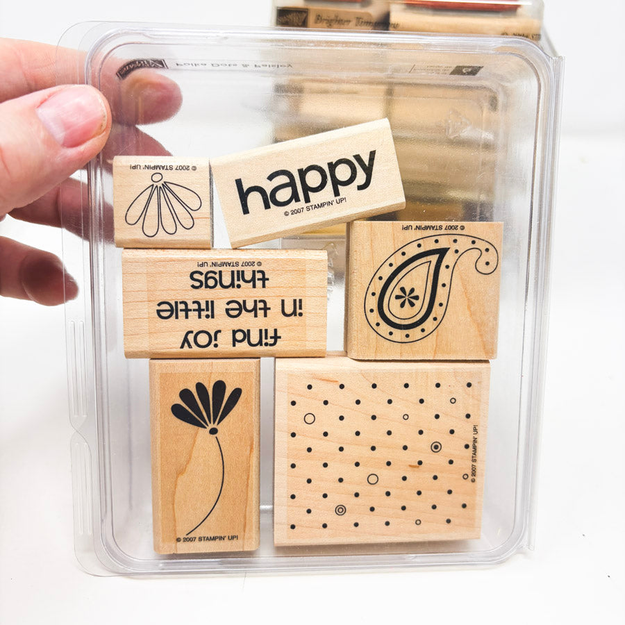 Stampin' Up! Medium Wood Back Rubber Stamp Sets - Pick a Design