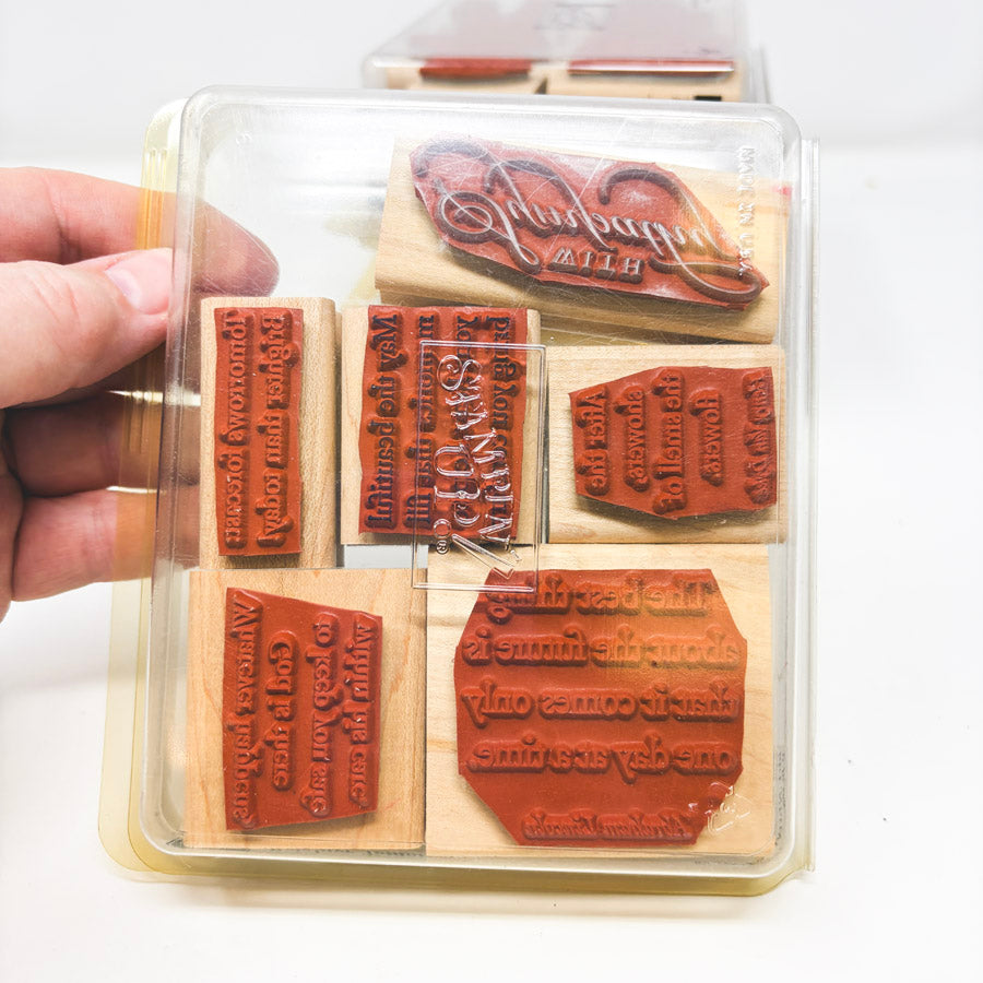 Stampin' Up! Medium Wood Back Rubber Stamp Sets - Pick a Design
