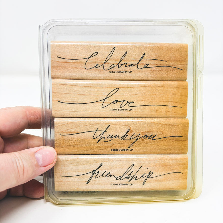 Stampin' Up! Medium Wood Back Rubber Stamp Sets - Pick a Design