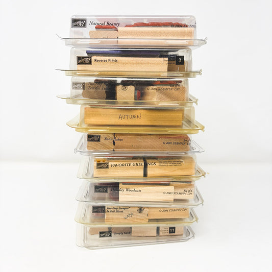 Stampin' Up! Large Wood Back Rubber Stamp Sets - Pick a Design