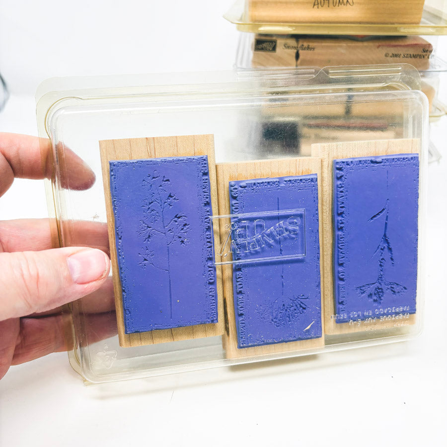 Stampin' Up! Large Wood Back Rubber Stamp Sets - Pick a Design