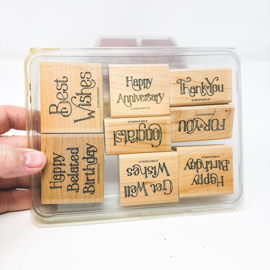 Stampin' Up! Large Wood Back Rubber Stamp Sets - Pick a Design