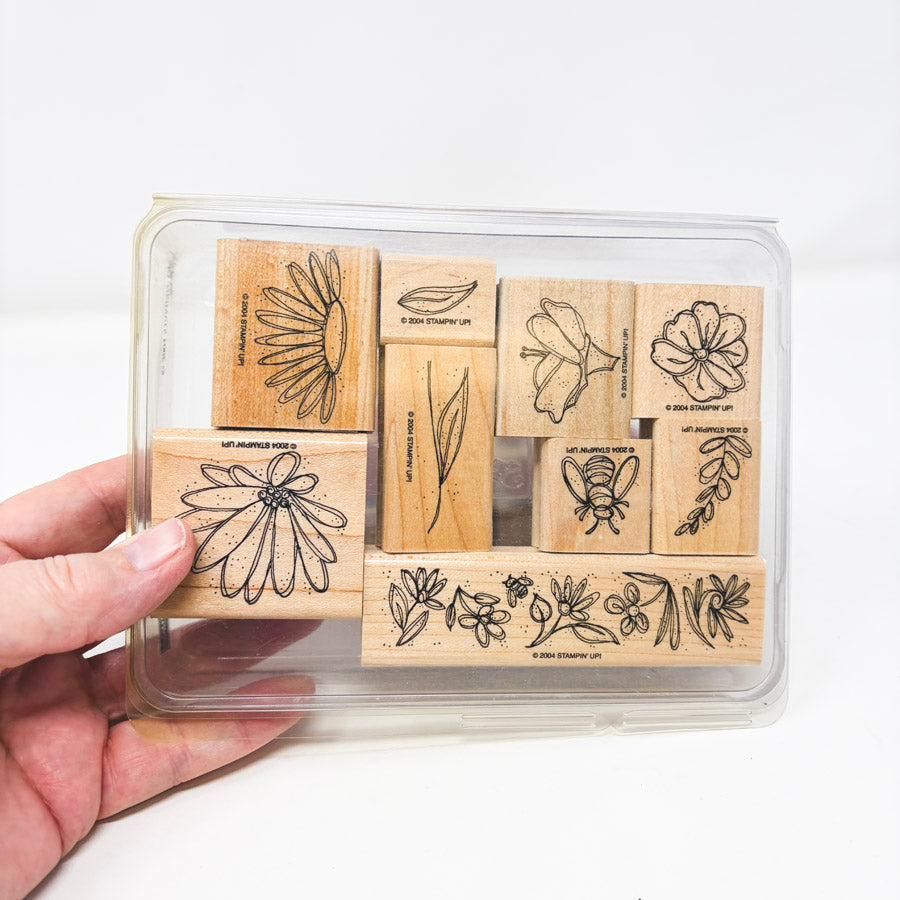 Stampin' Up! Large Wood Back Rubber Stamp Sets - Pick a Design